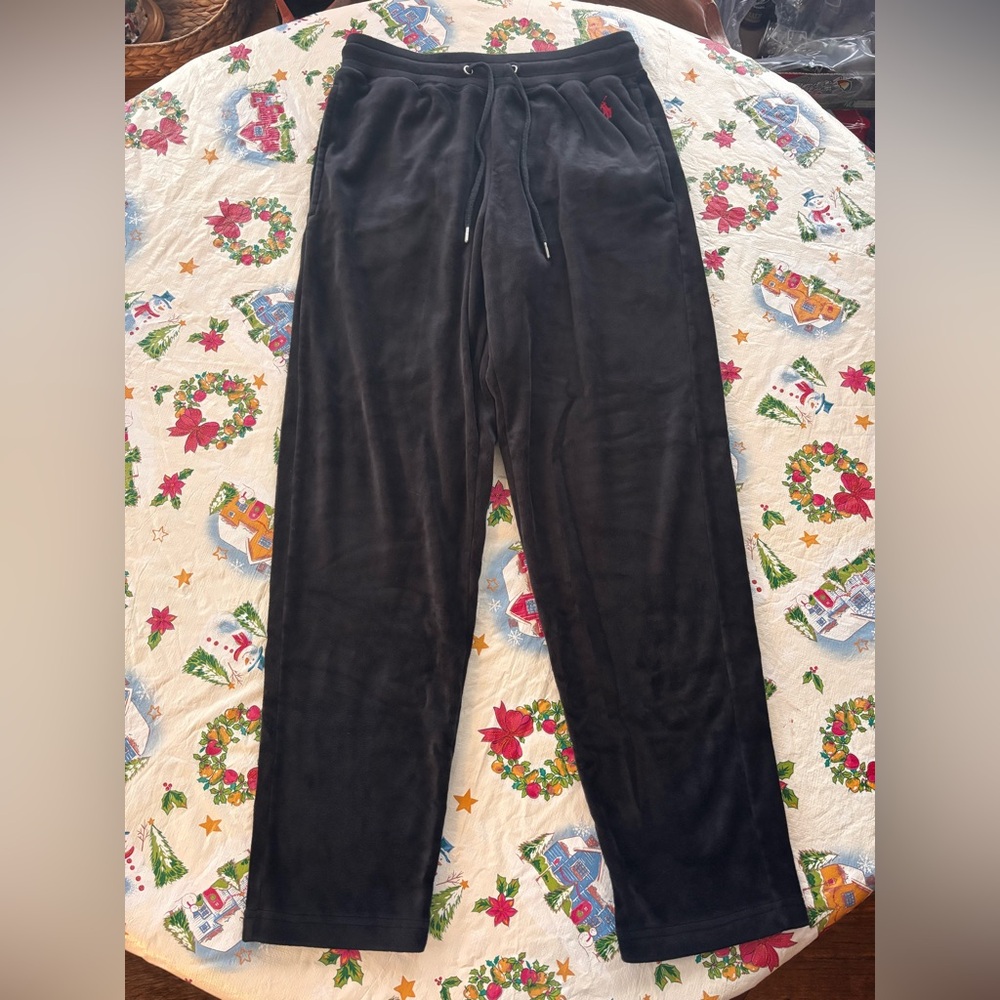 Polo Ralph Lauren Black Velvet Pajama Pants